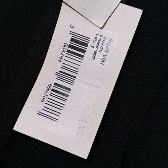 BA&SH Viki Roundneck Embellished Trim Mini Dress Black Size US 6 - Picture 6 of 8